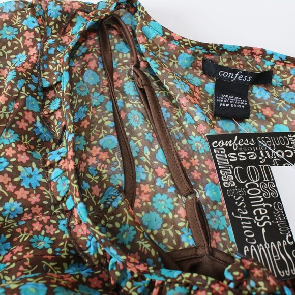 Confess Woman's Floral Tunic Top Size M - Picture 7 of 7